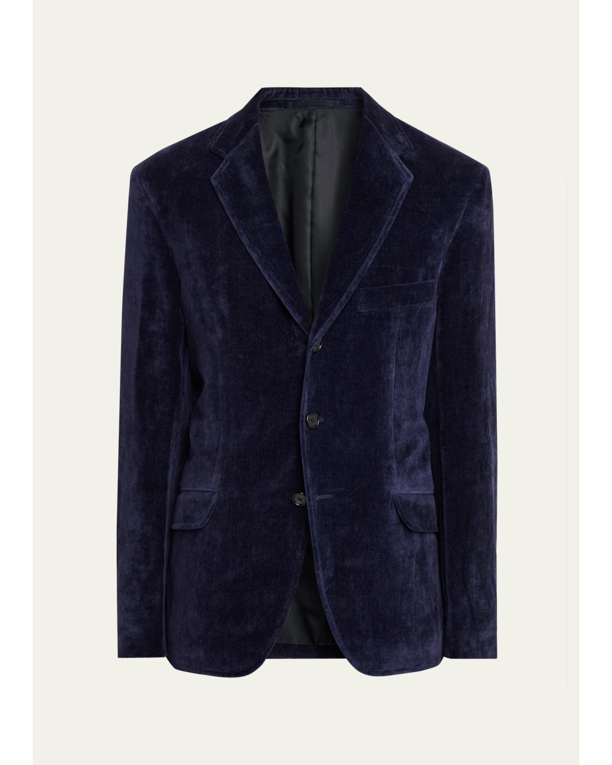 Men'S Velvet Single-Breasted Jacket
