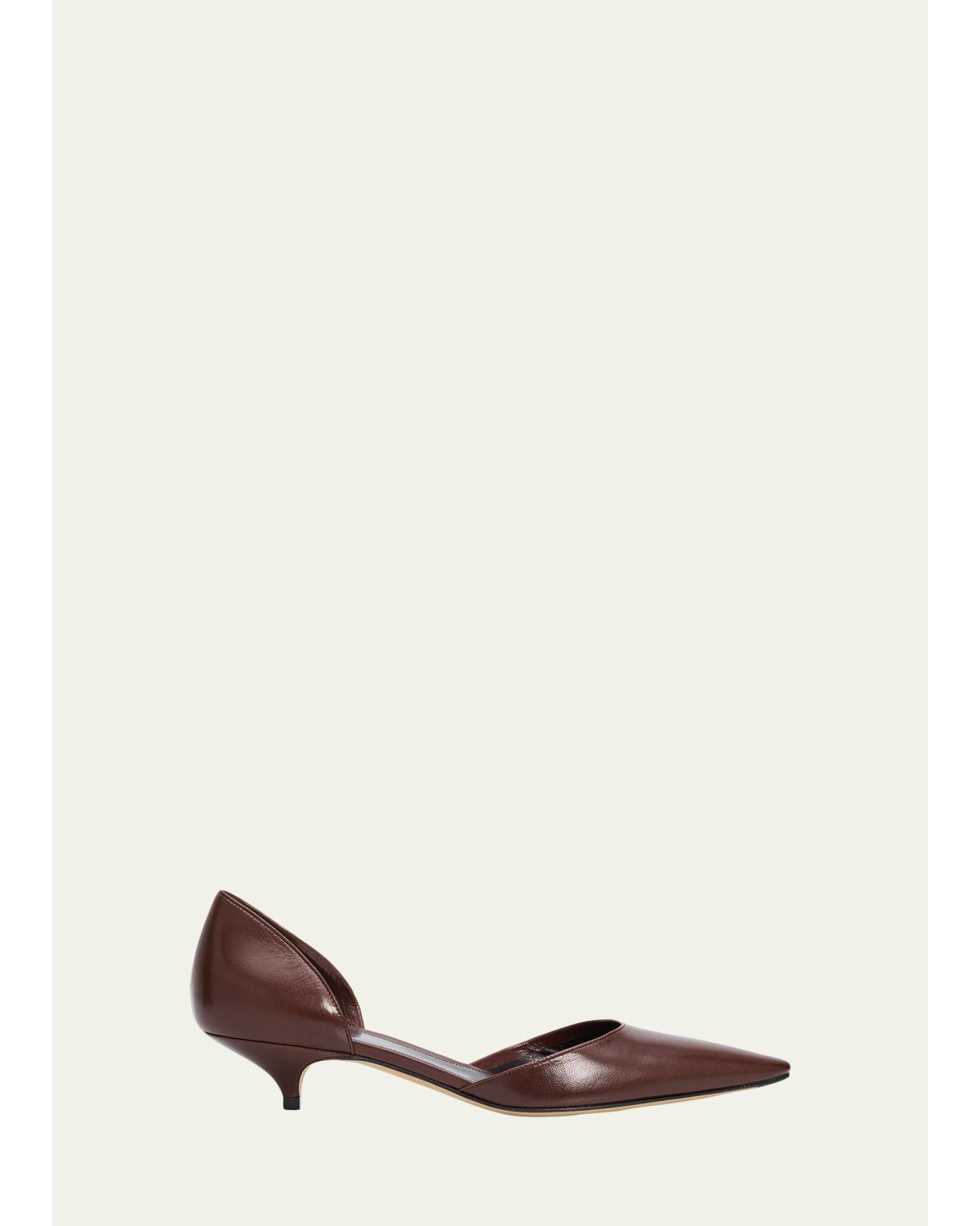 35mm Liisa Leather Kitten-Heel d'Orsay Pumps
