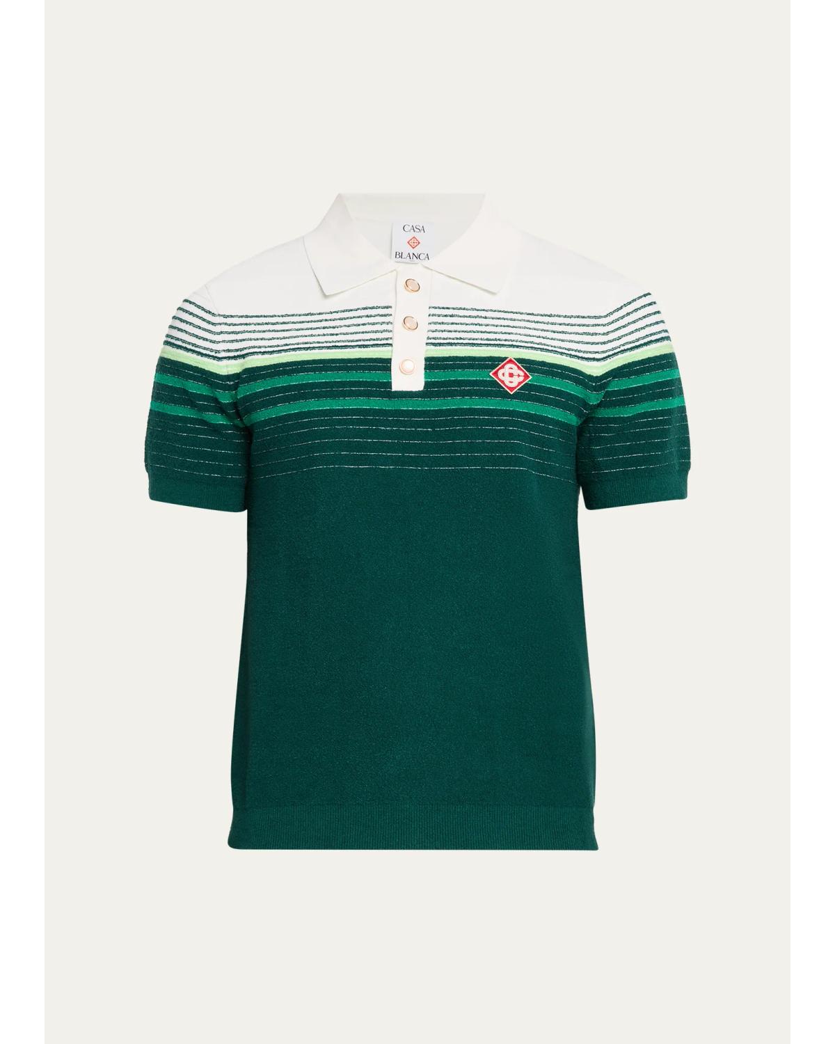 Men'S Cotton Blend Stripe Polo Shirt