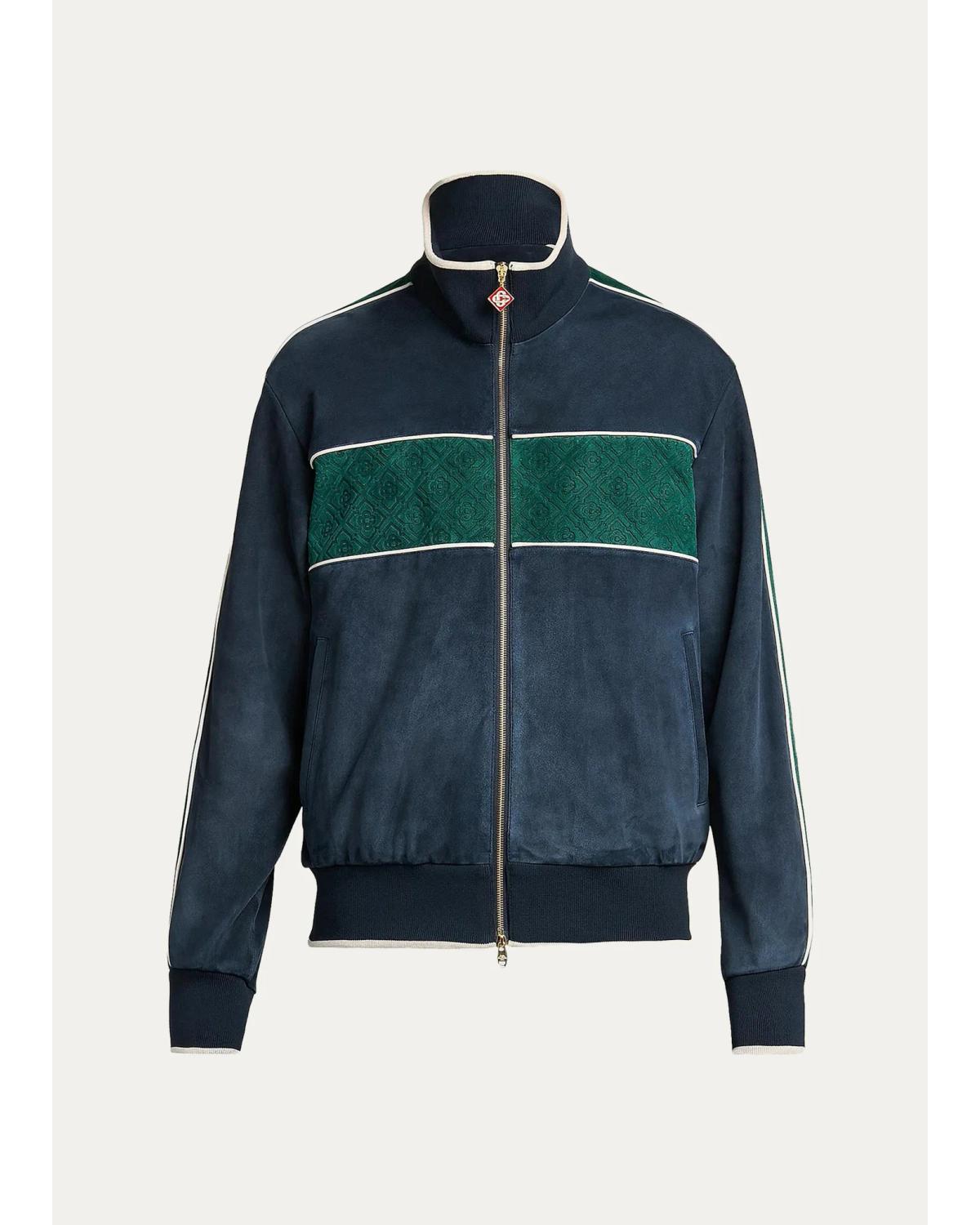 Striped Suede Track Jacket