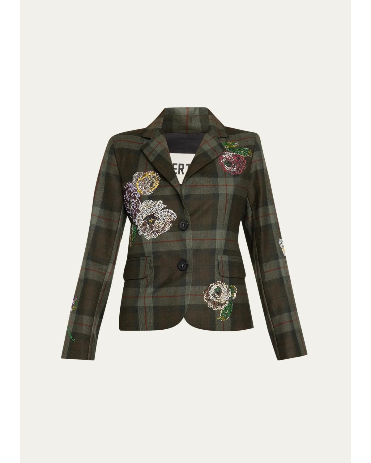 Scottish Rose Diamante Single-Breasted Classic Jacket