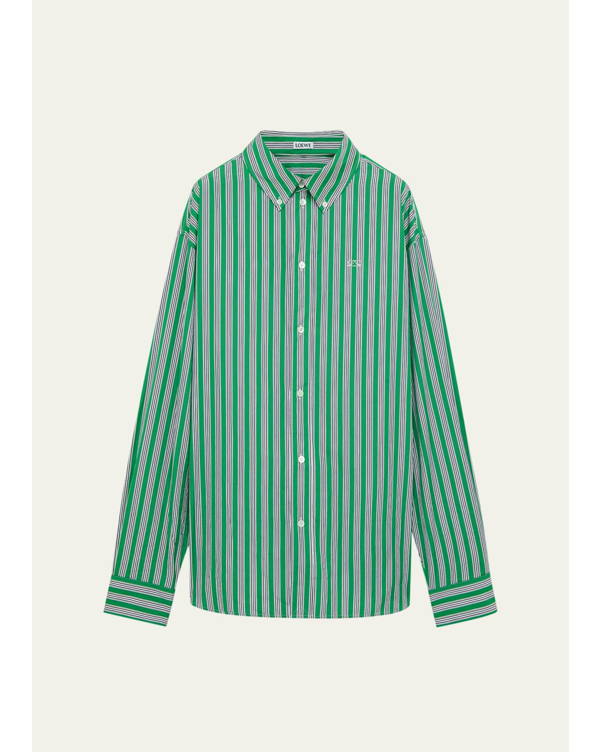 Men'S Multi-Stripe Poplin Button-Down Shirt