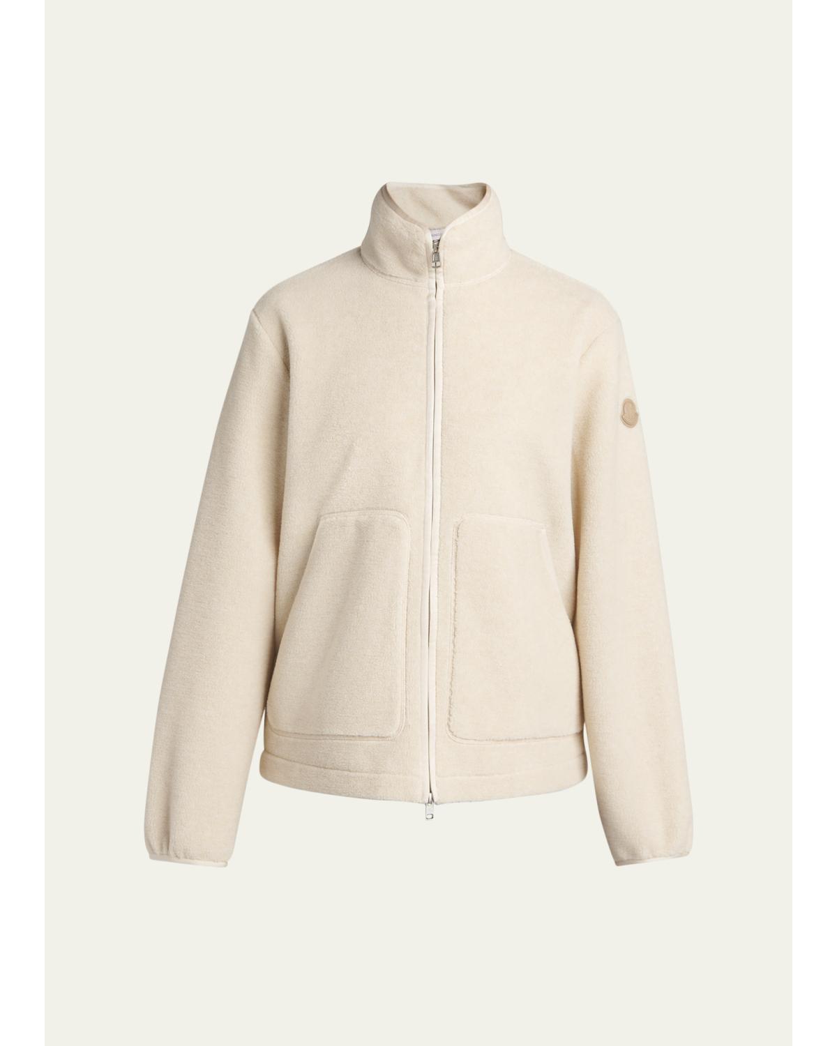 Men'S Fleece Stand Collar Full-Zip Cardigan