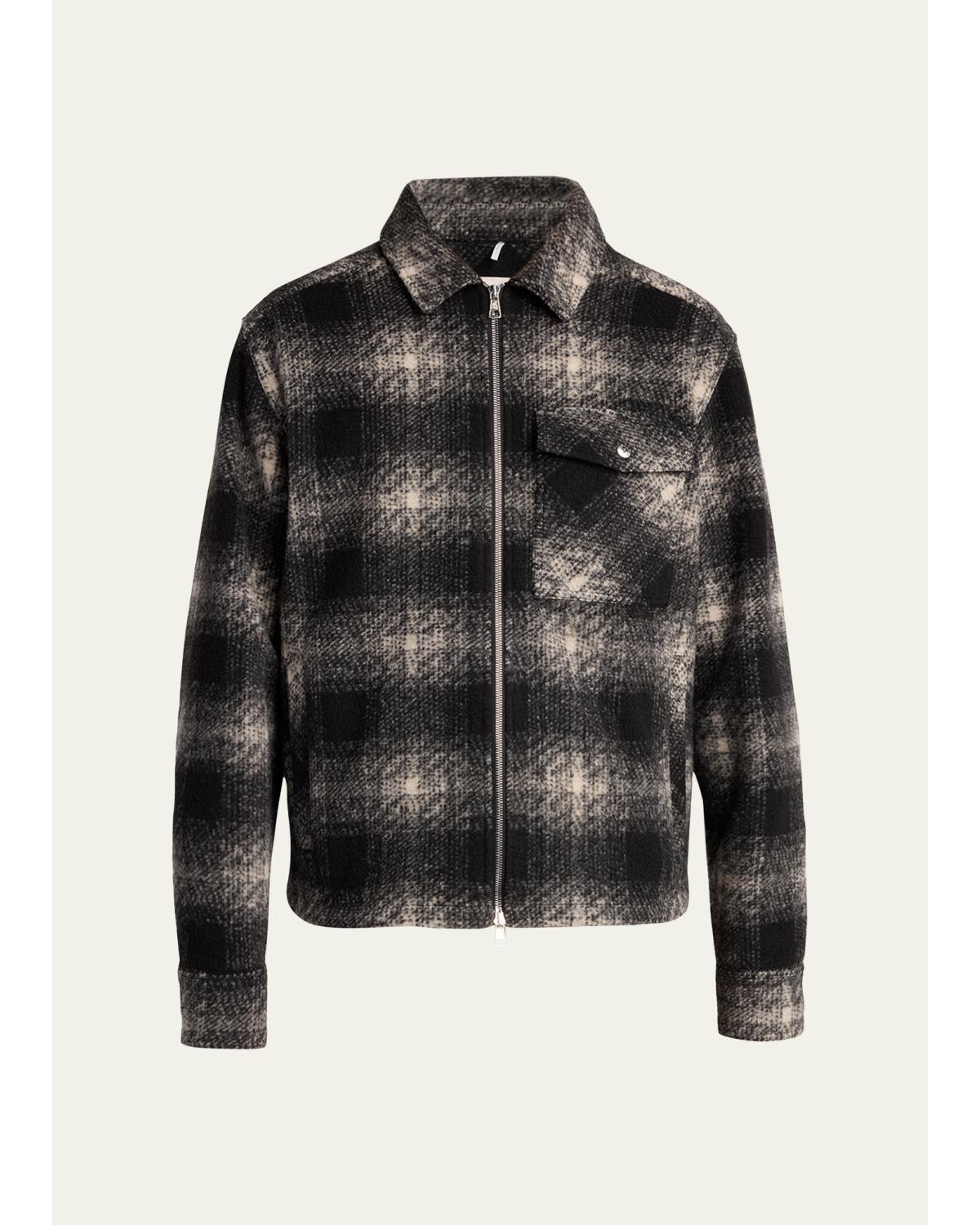 Men'S Buffalo Check Full-Zip Shirt Jacket