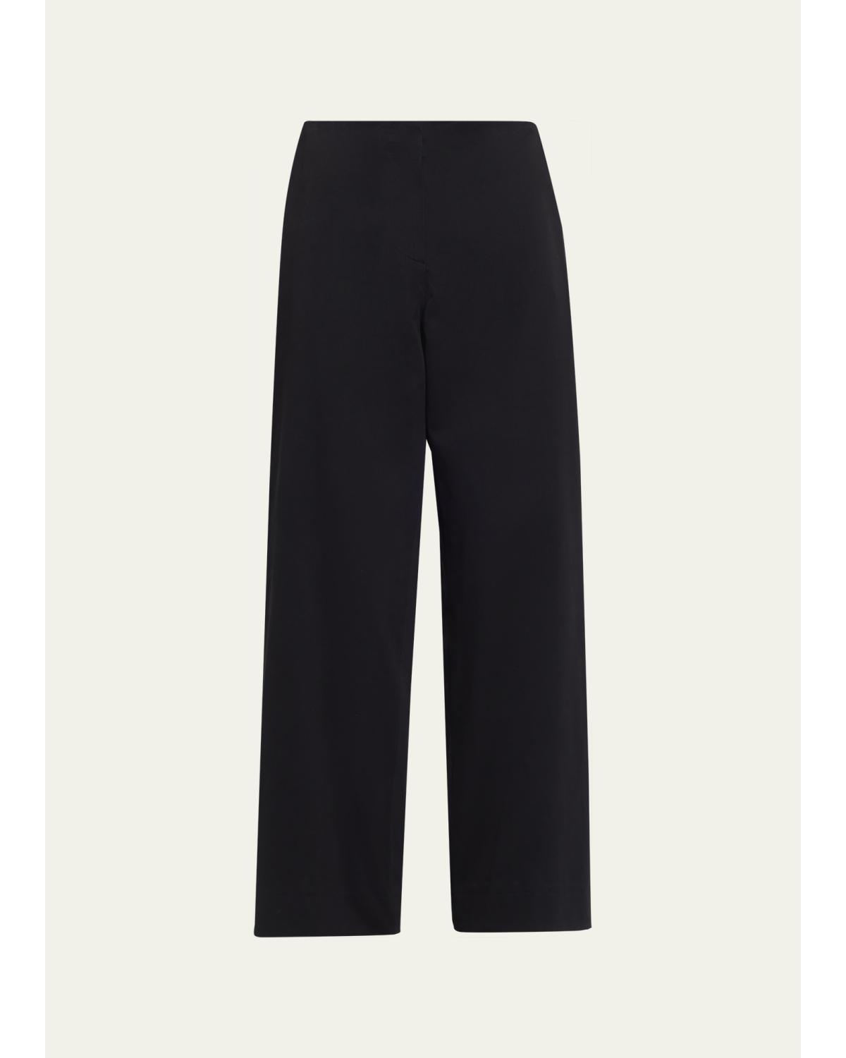 Galileo Pleated Cotton-Silk Barrel-Leg Pants