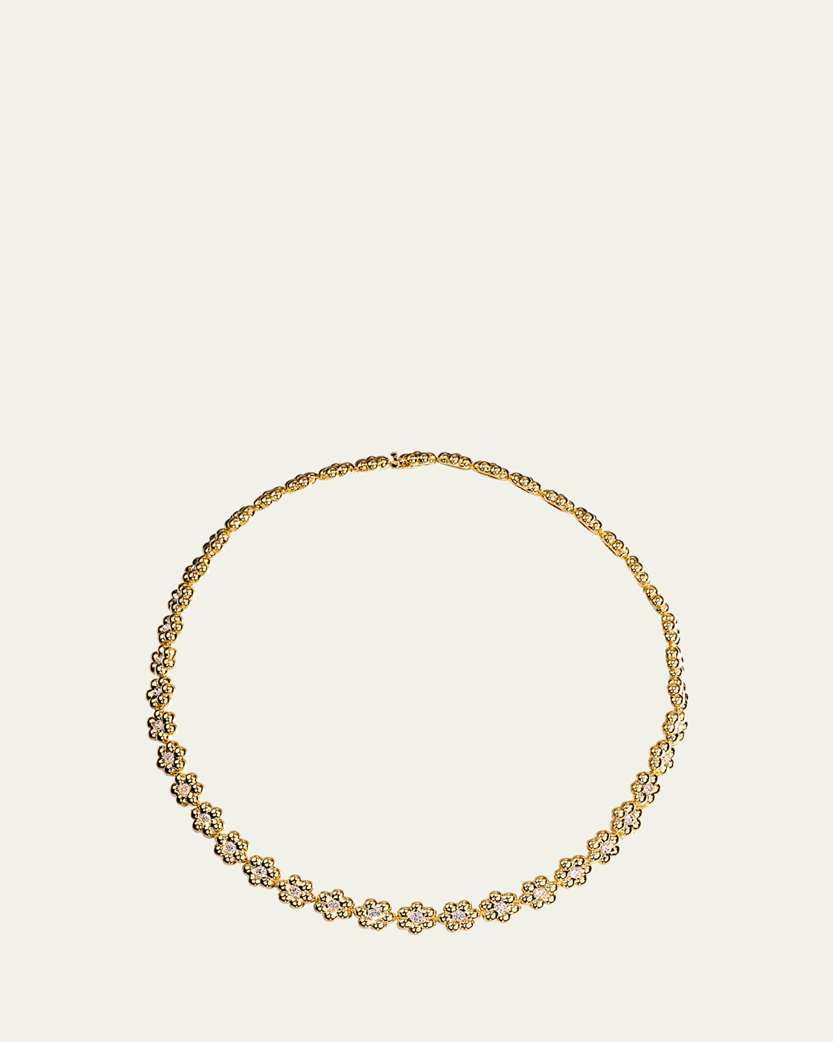 Boochier 18K Yellow Gold Diamond Flower Puff Necklace