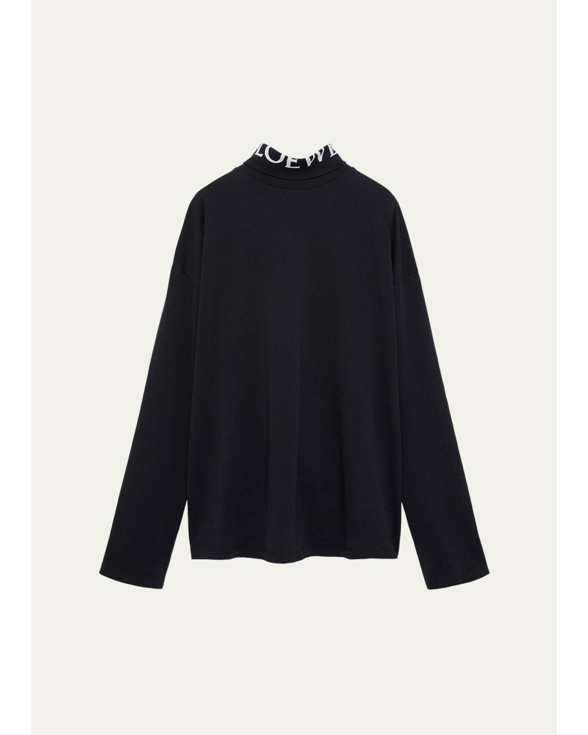 Men'S Stretch Cotton Logo Turtleneck Sweater