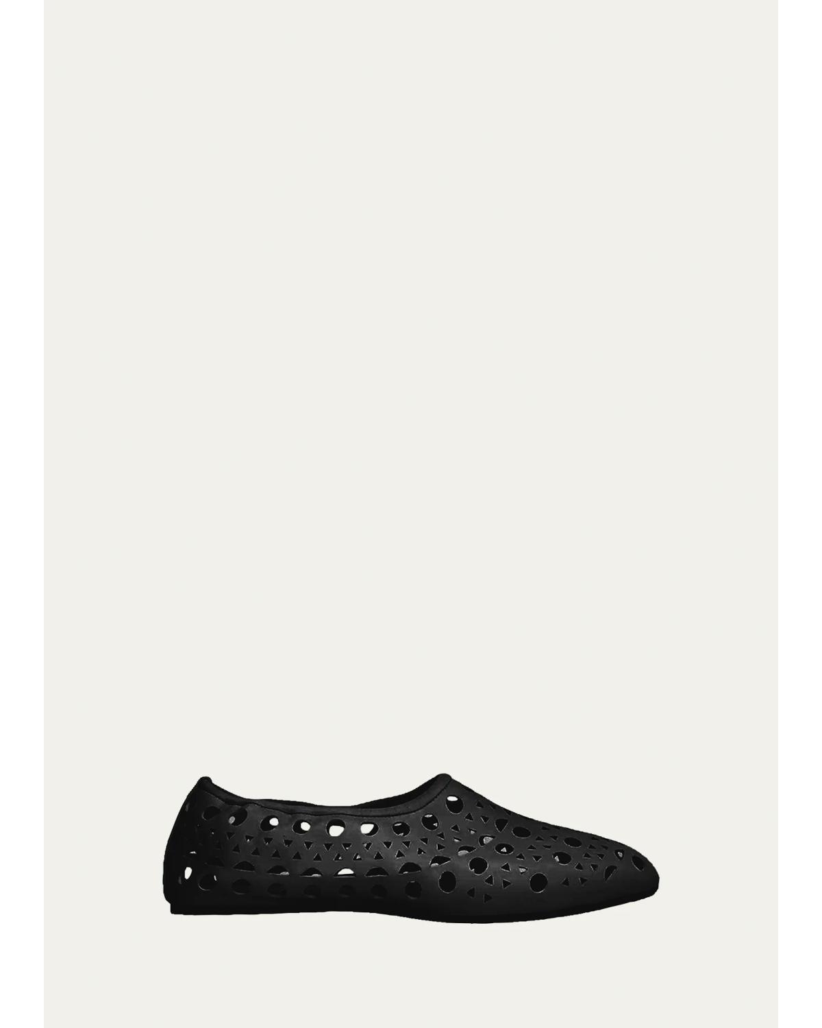 Neo Vienne Cutout Leather Ballerina Flats