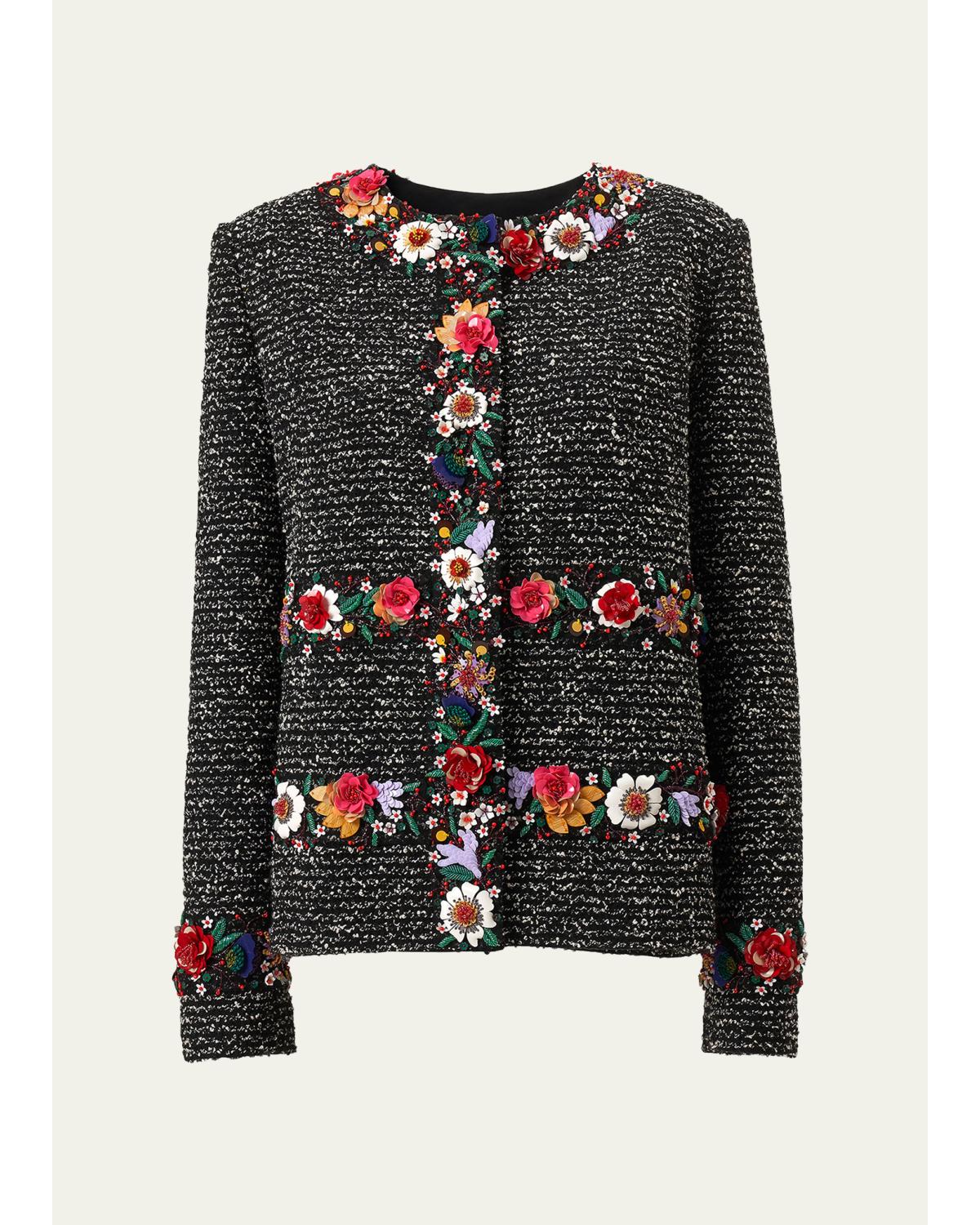 Embroidered Tweed Jacket