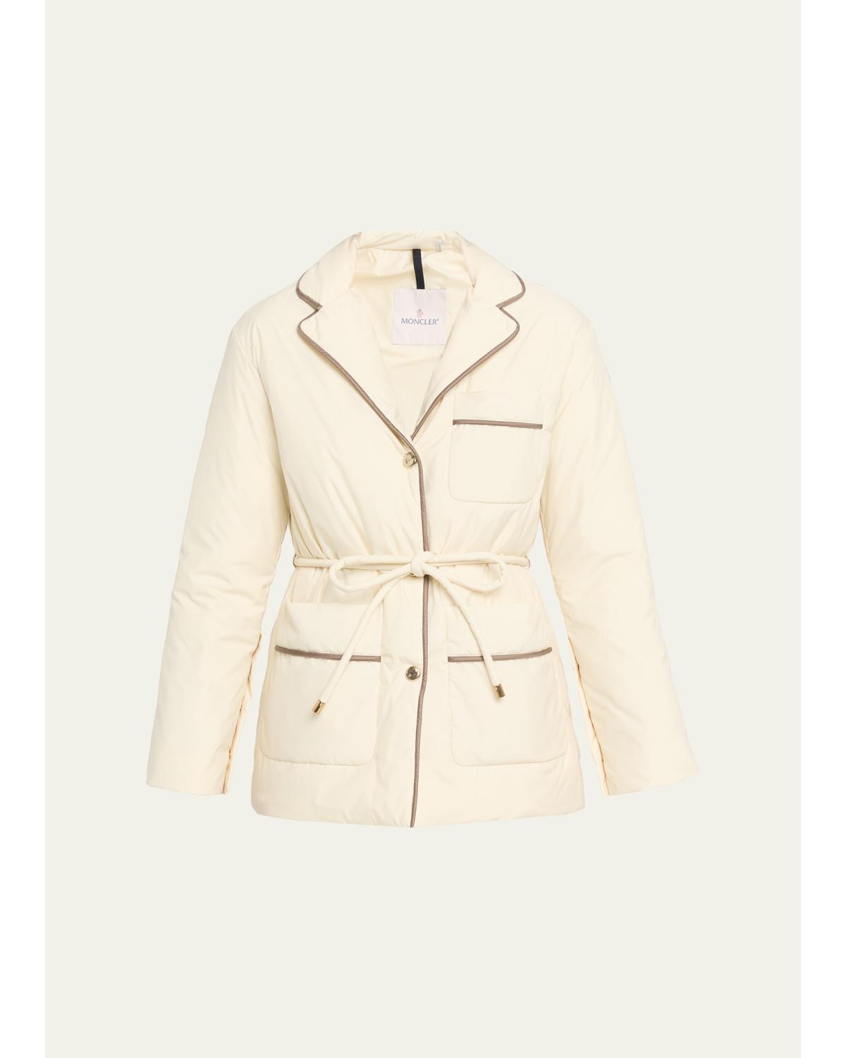 Tieche Belted Mid-Length Down Jacket
