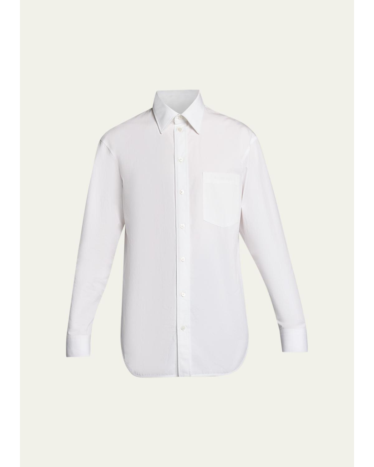Men'S Cotton Poplin Point-Collar Sport Shirt