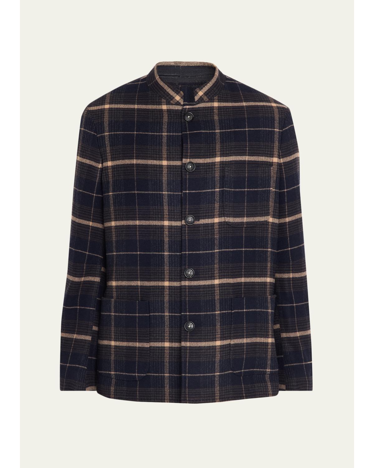 Men'S Wool-Cashmere Plaid Blazer