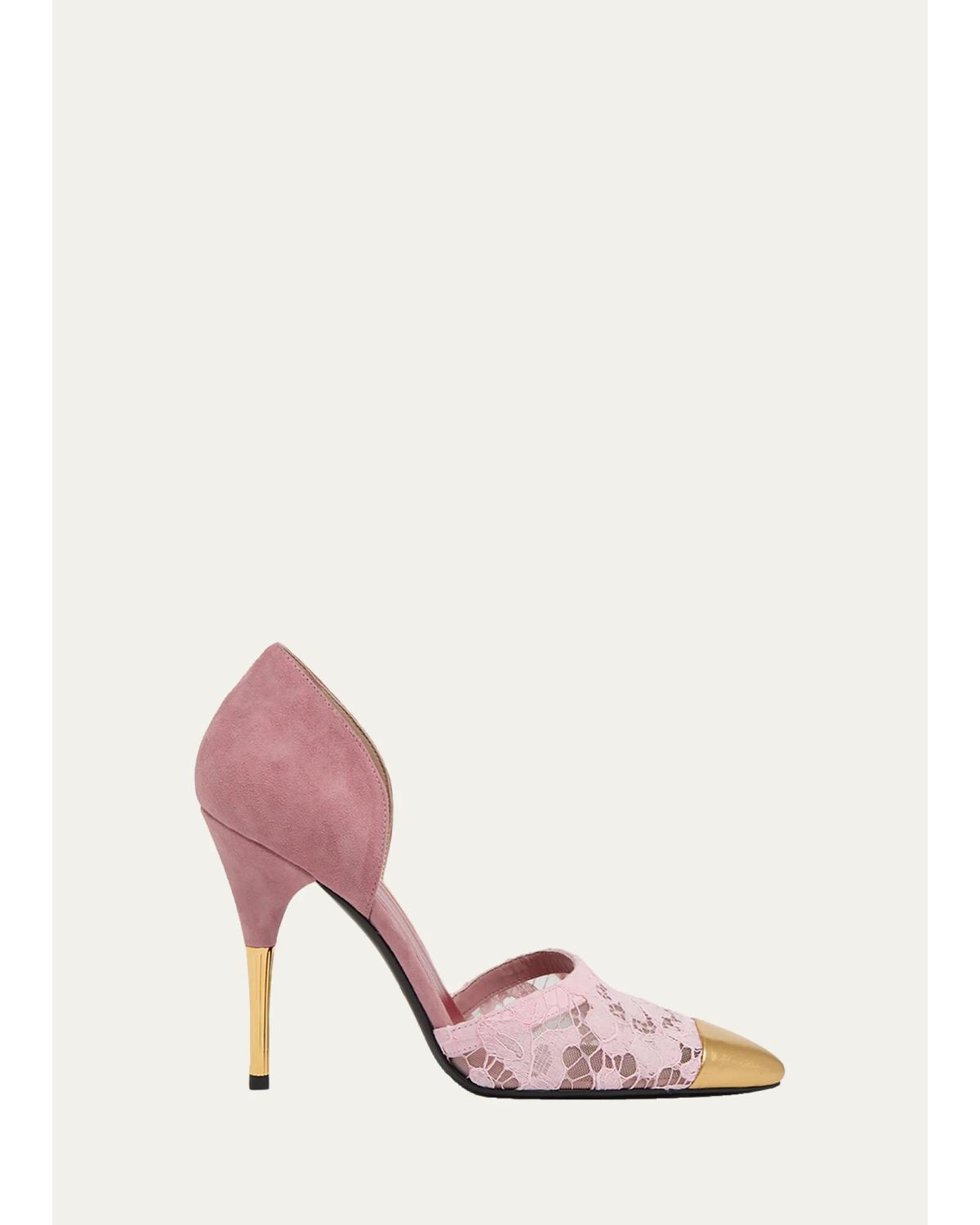 D'Orsay Lace-Embellished Pump
