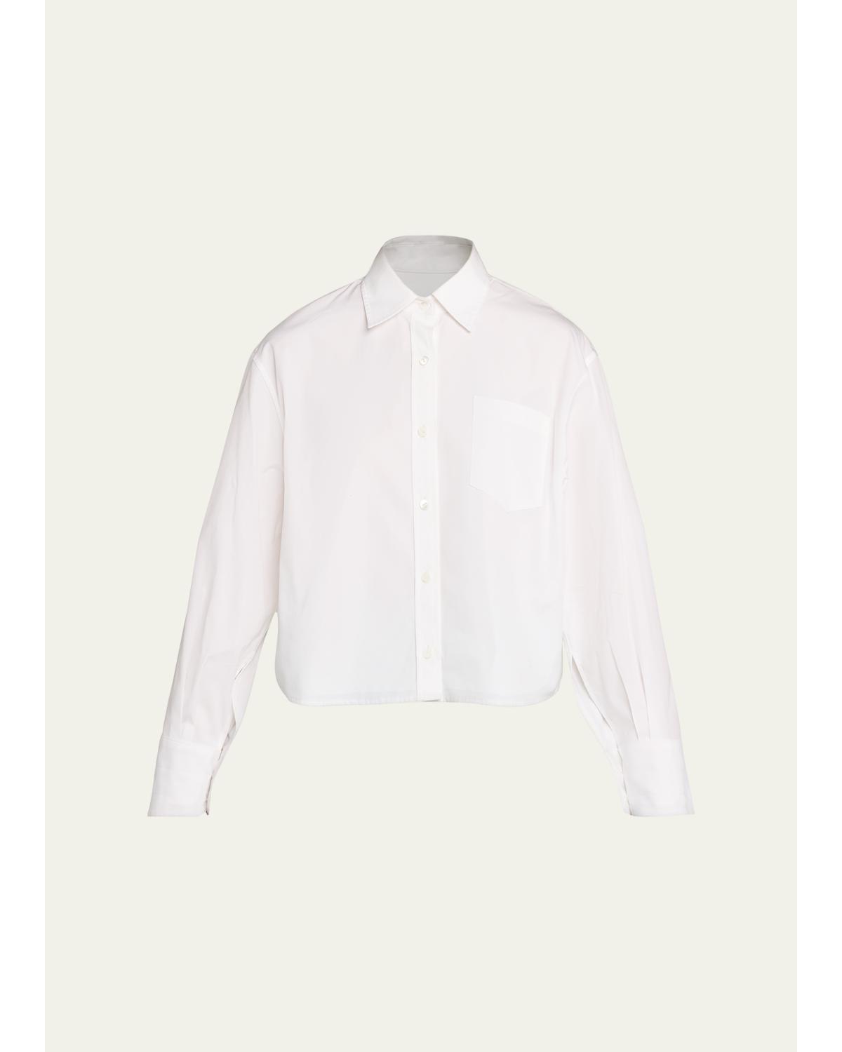 Organic Cotton Cropped Button-Down Shirt