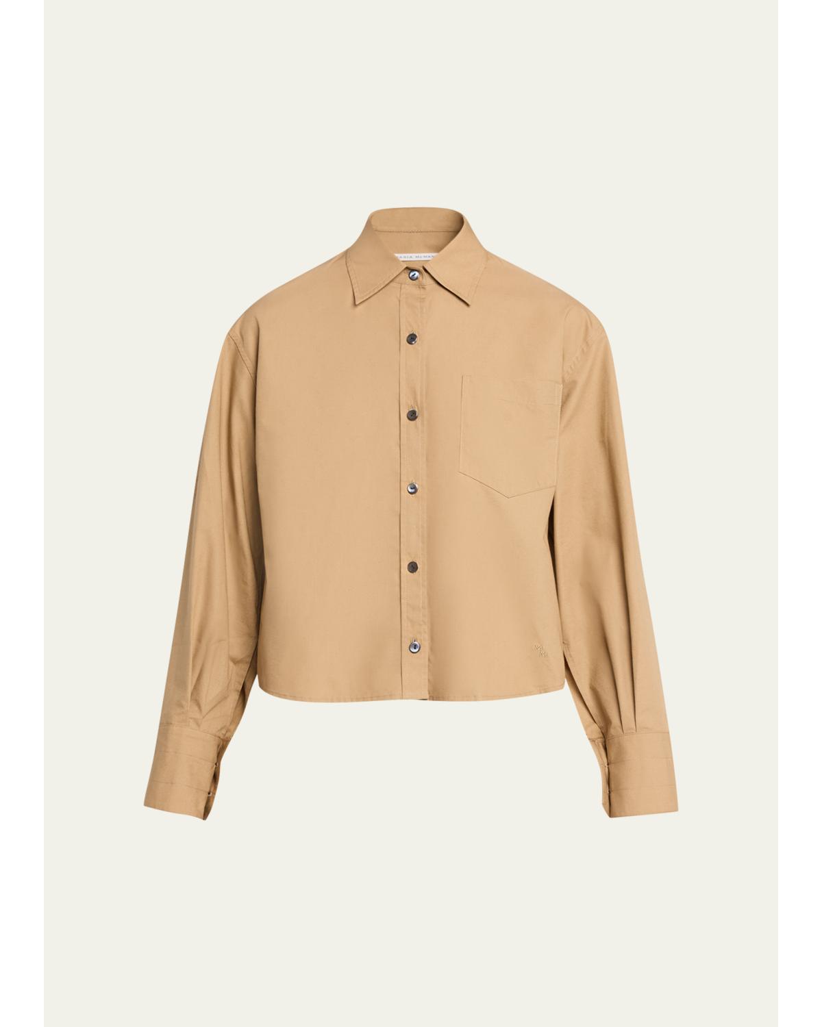 Organic Cotton Cropped Button-Down Shirt