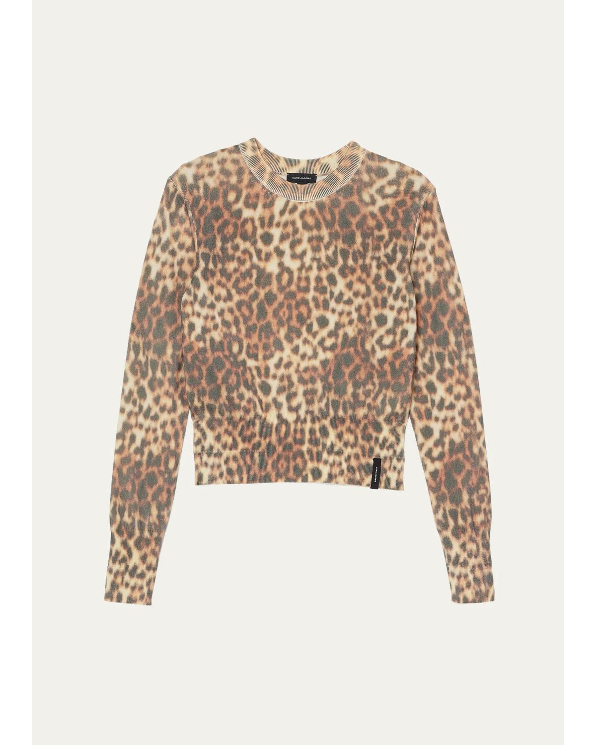 Leopard-Print Cotton Sweater