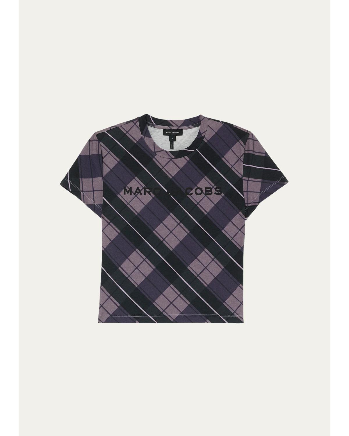 Logo Checked Cotton T-Shirt