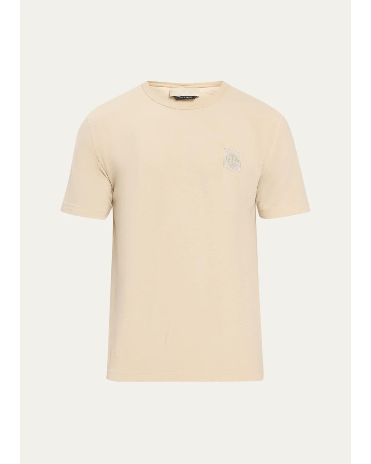 Men'S Jersey Compass-Patch Crewneck T-Shirt