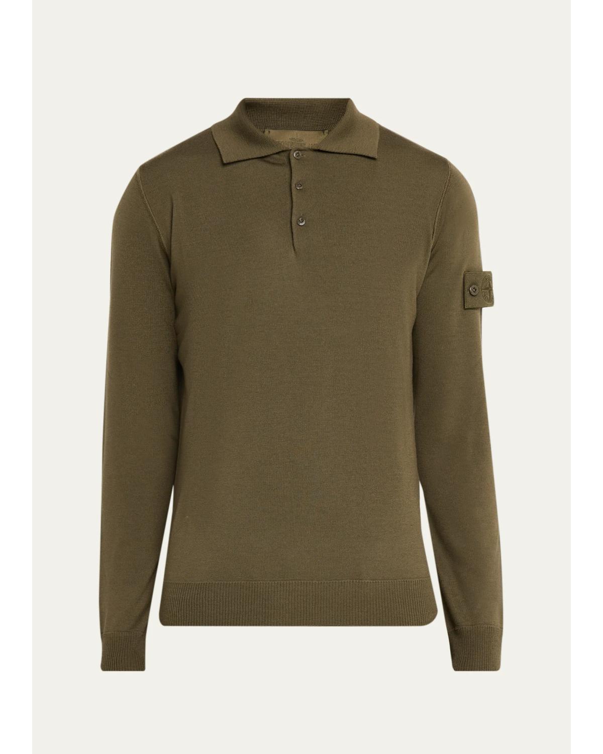 Men'S Wool Polo Sweater