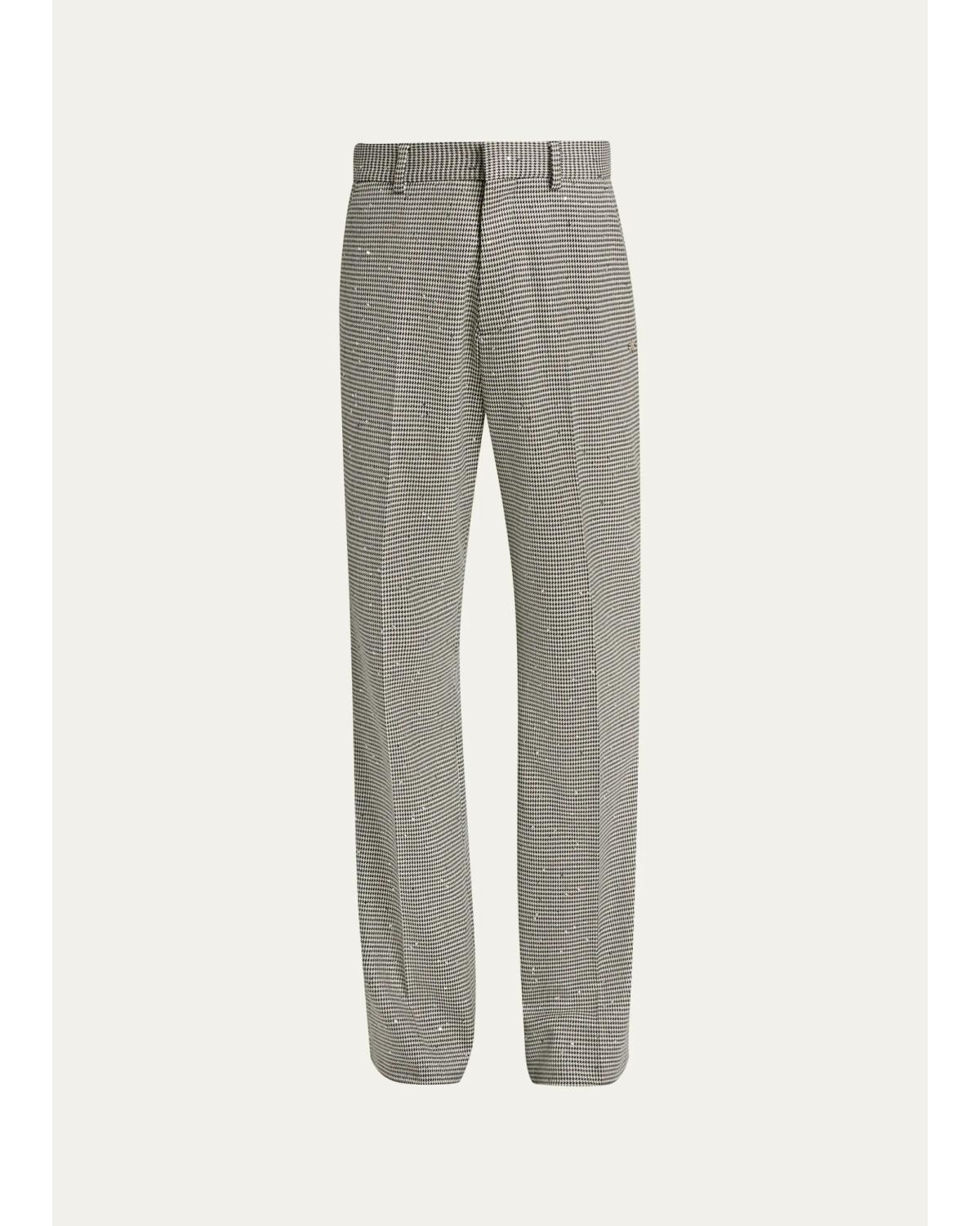 Men'S Ma Fit Houndstooth Sequin Trousers