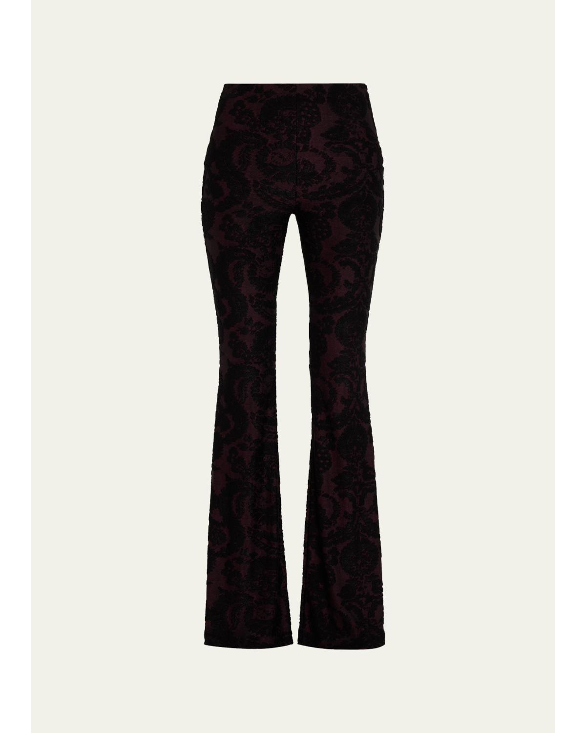 Paisley Chenille Jacquard Flare Pants