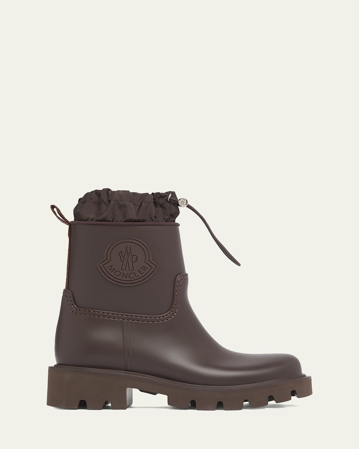 Moncler Kickstream Waterproof Rain Boots In Brown