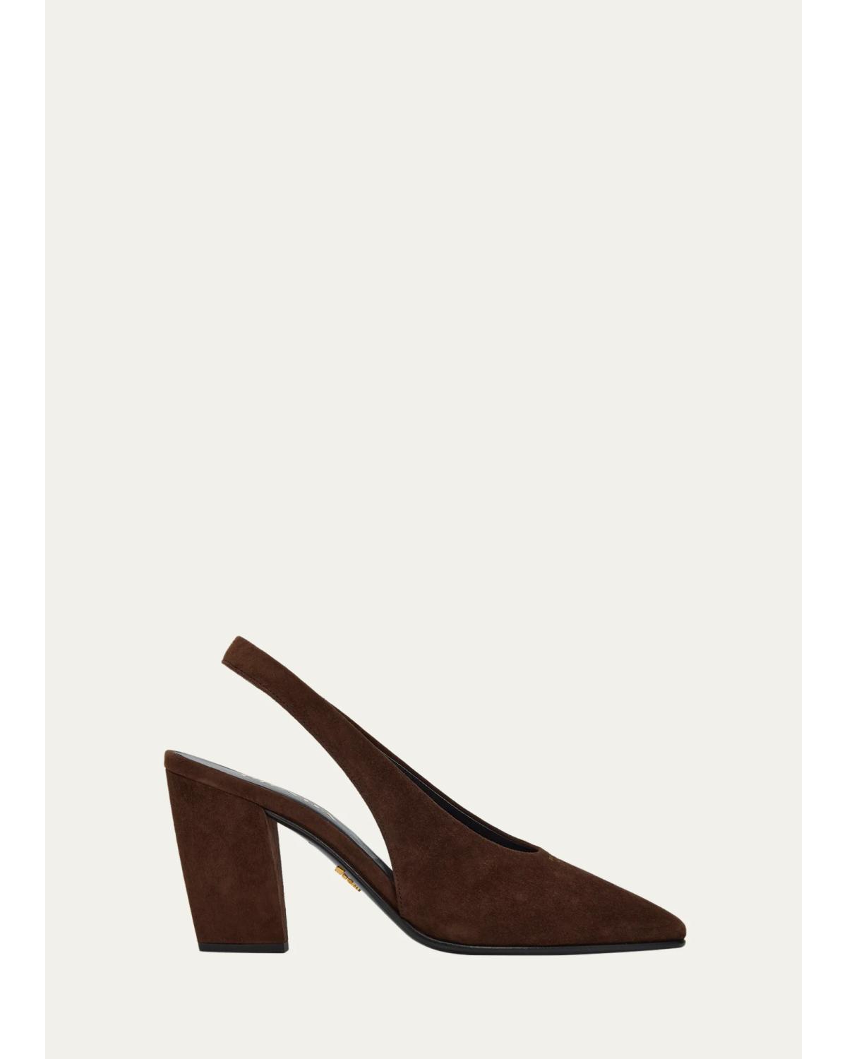 85mm Suede Slingback Pumps
