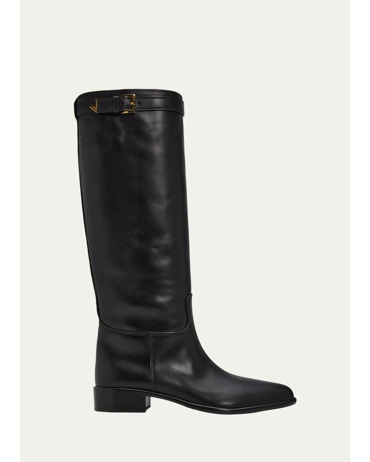 30Mm Stivali Leather Riding Boots