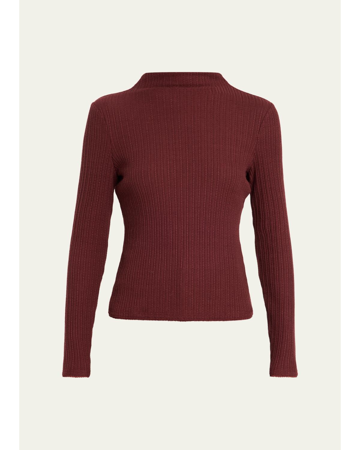 Nadja Ribbed Mock-Neck Top