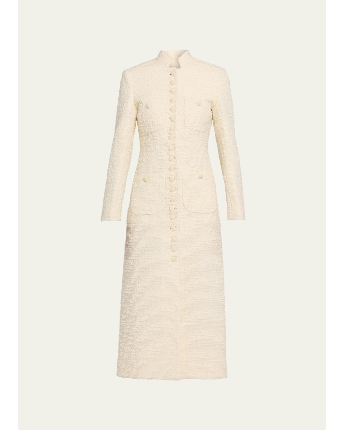 Liberowe Boucle Single-breasted Imperial Coat In Vanilla