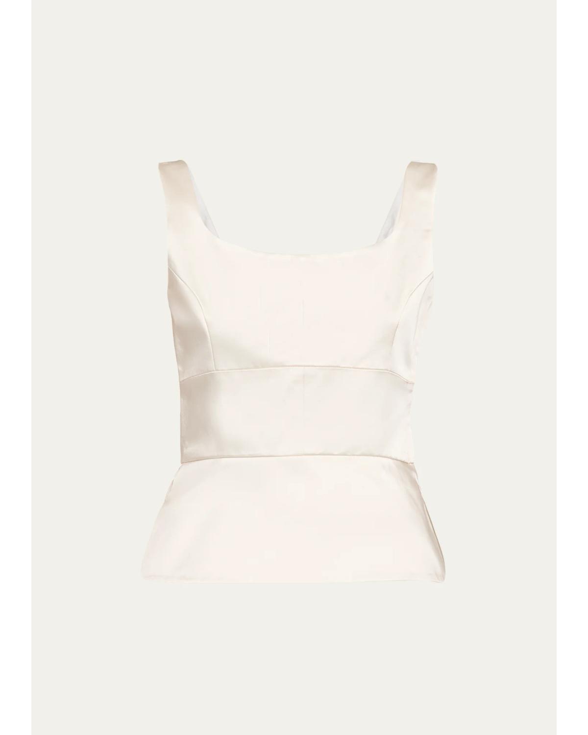 Sleeveless Satin Peplum Bodice Top