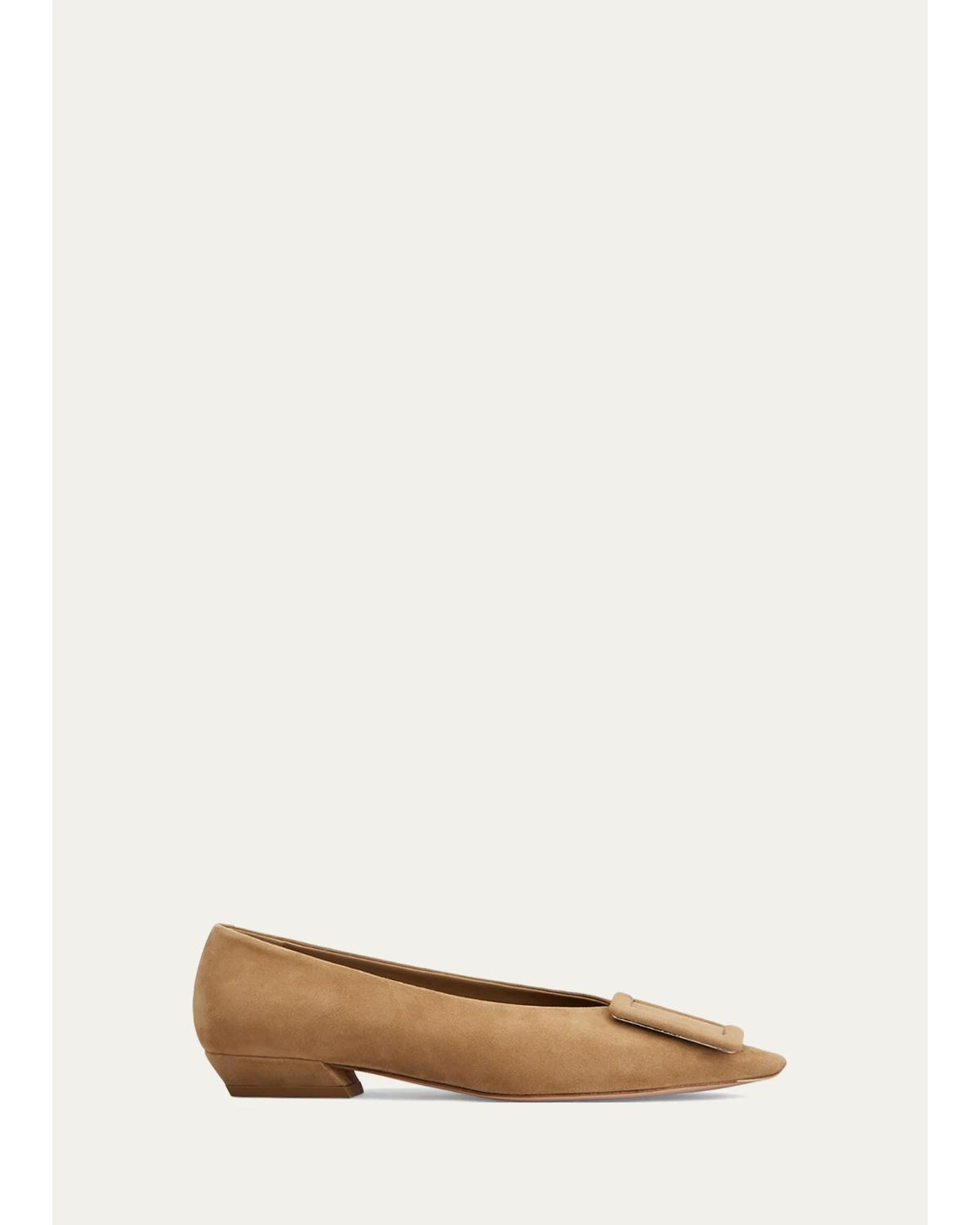 Belle Vivier 25Mm Suede Ballerina Flats
