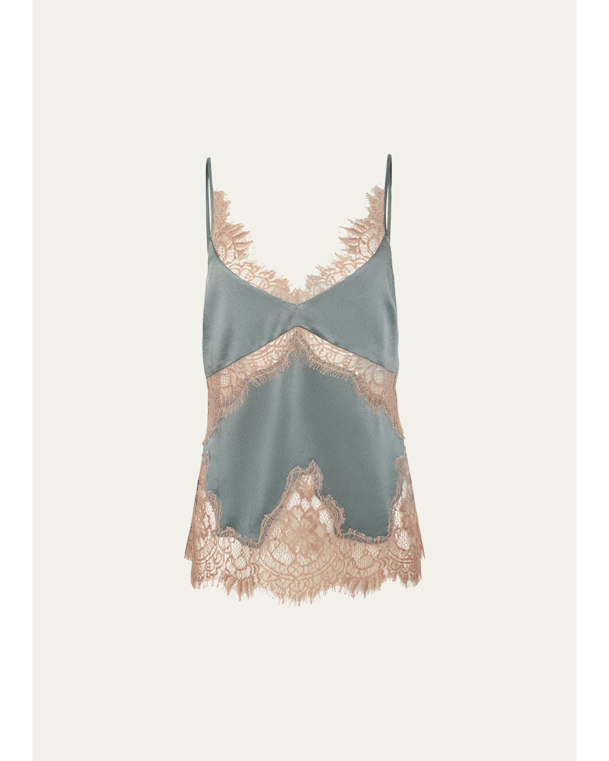 Mitsu Lace-Trim Satin Camisole