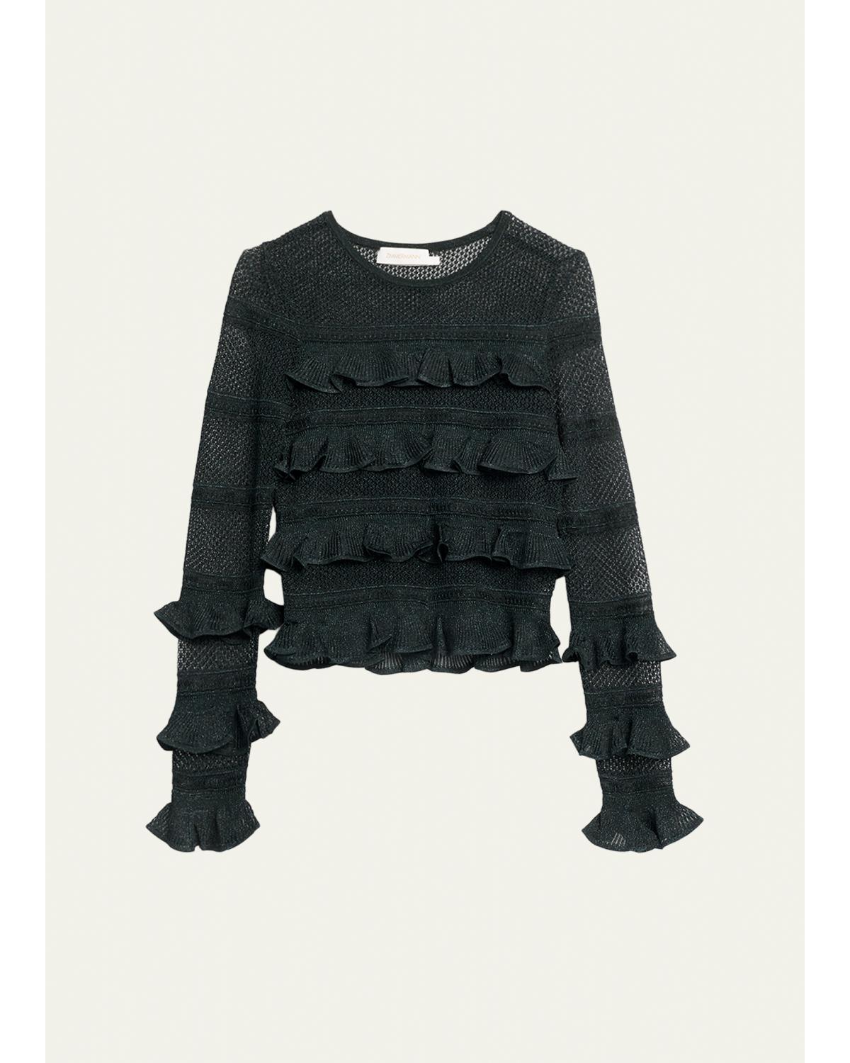 Valiant Lace Ruffle-Tiered Top