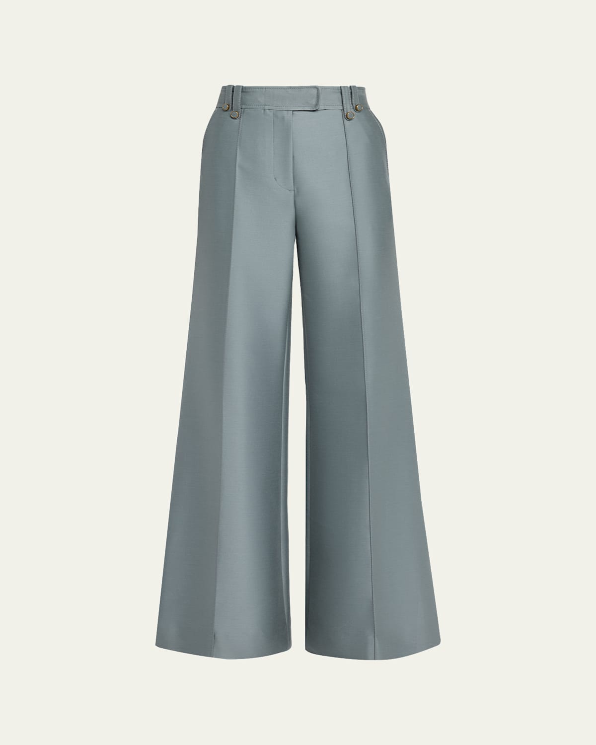 Zimmermann Valiant Structured Wide Flared Pants In Airforce