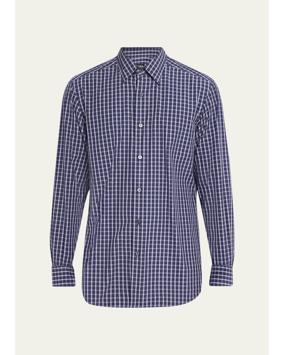 Men'S Centoquaranta Cotton Plaid Button-Front Shirt