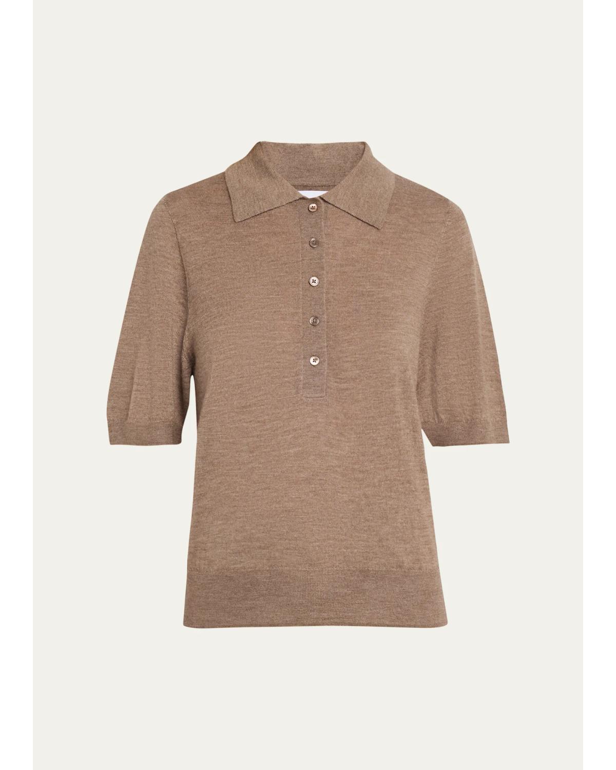 Sprwmn Harper Cashmere Polo Sweater In Truffle