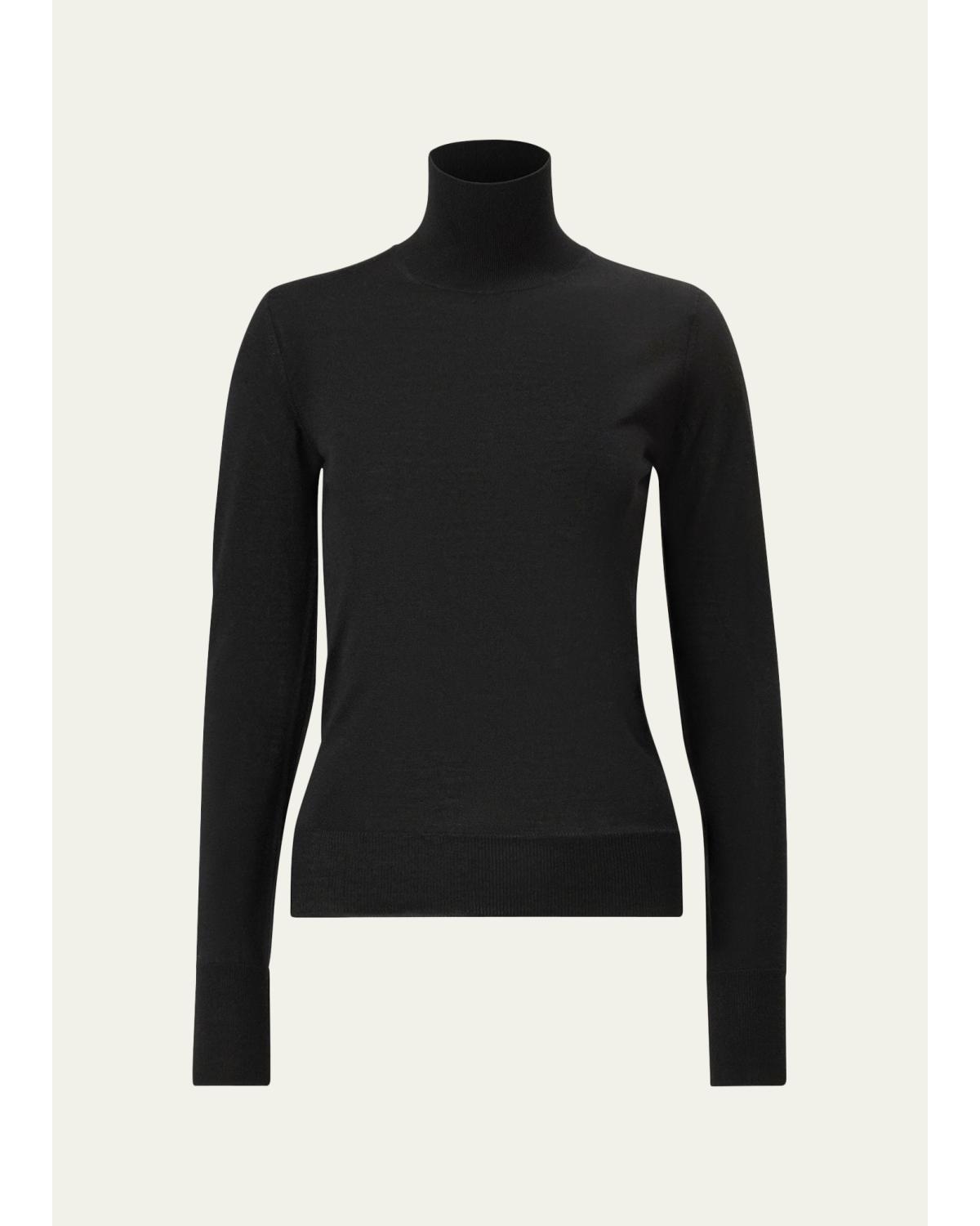 Carolina Herrera Wool-blend Turtleneck Sweater In Black