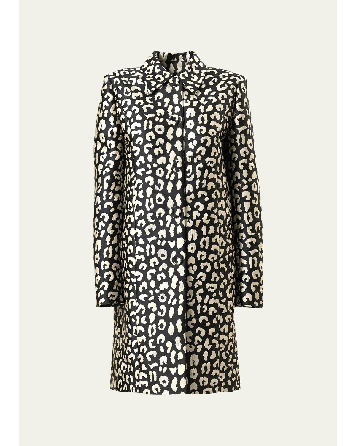 Leopard Button-Front Coat