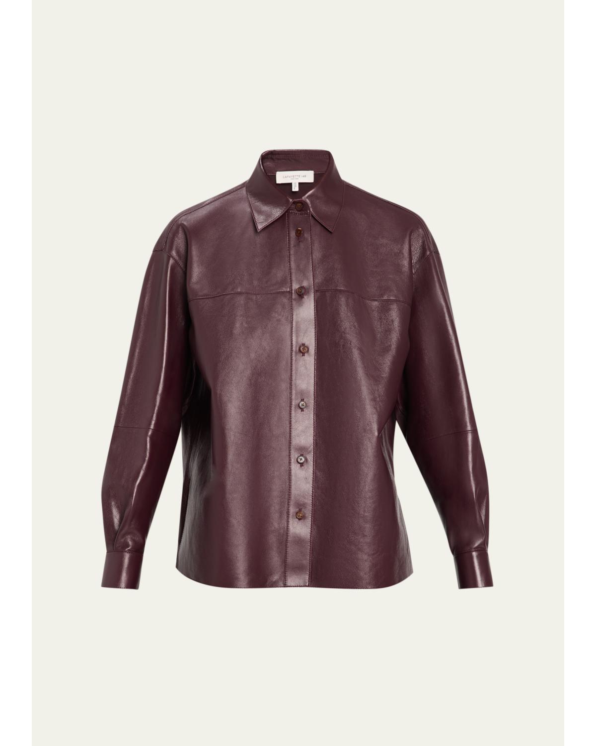 Oversized Cropped Nappa Shirt