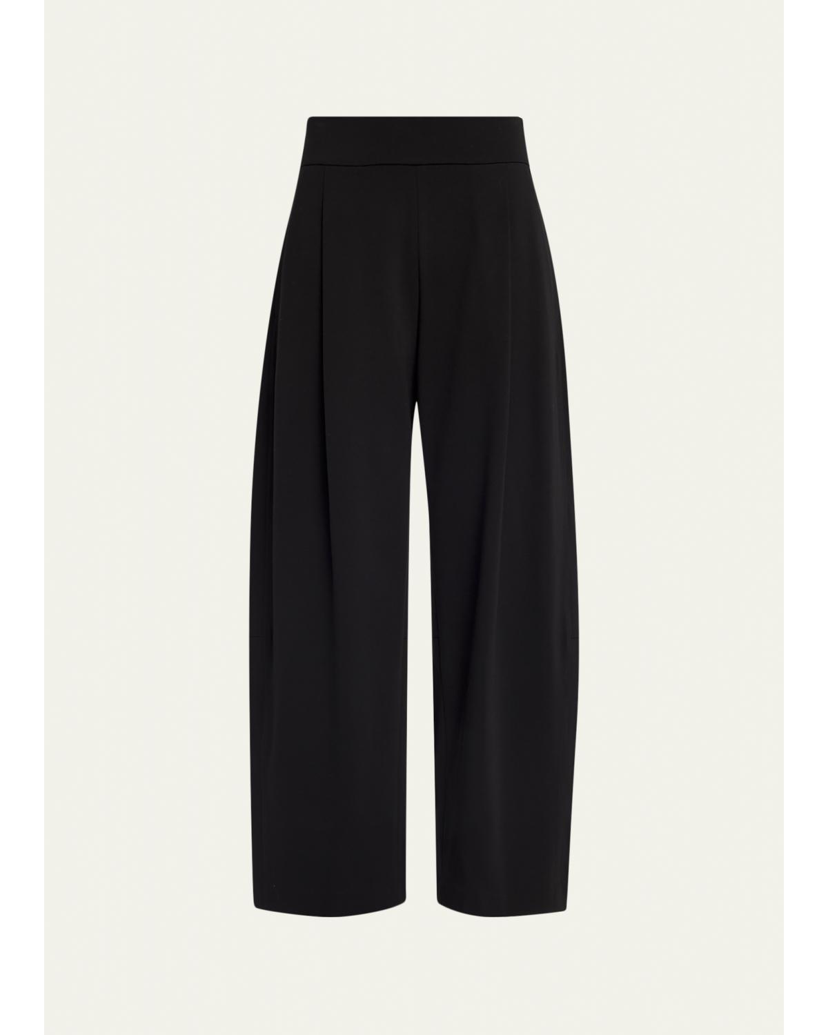 Lafayette 148 Walker Cropped Barrel-leg Pants In Black