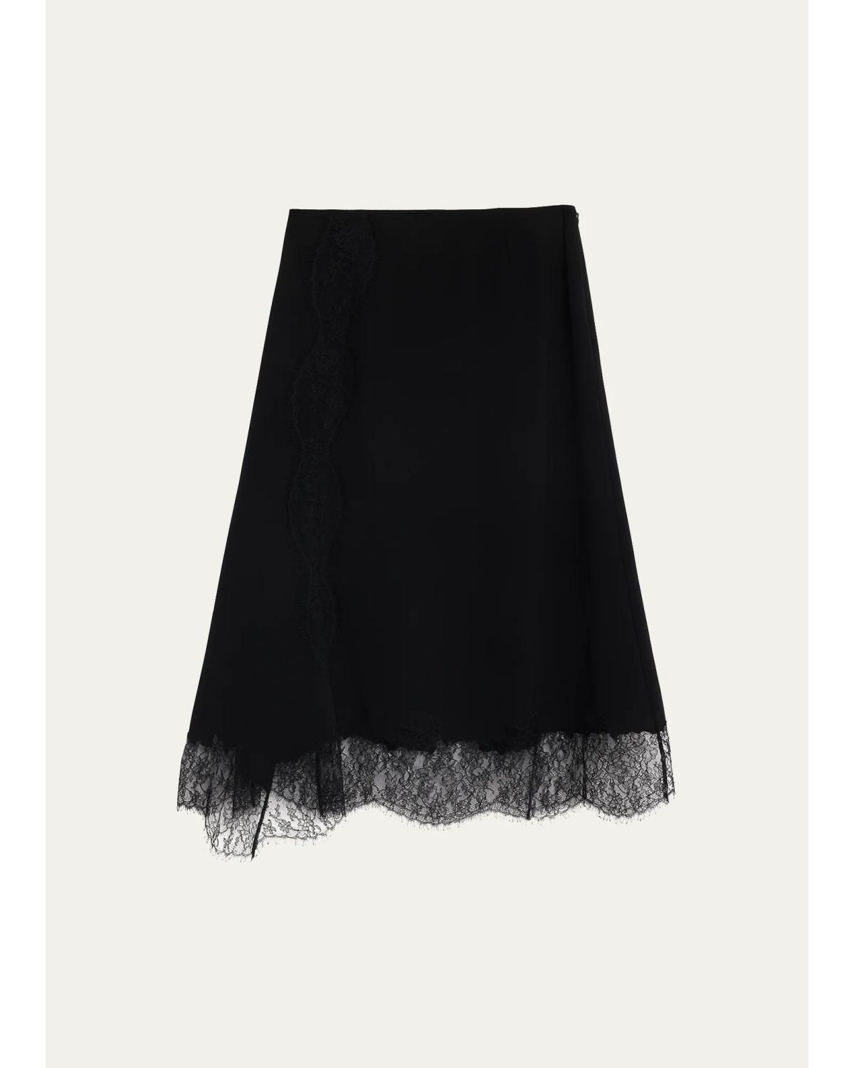 Lace-Trim Finesse Crepe Midi
