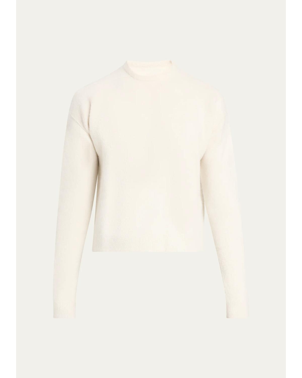 Men'S Wool-Blend Cropped Crewneck Sweater