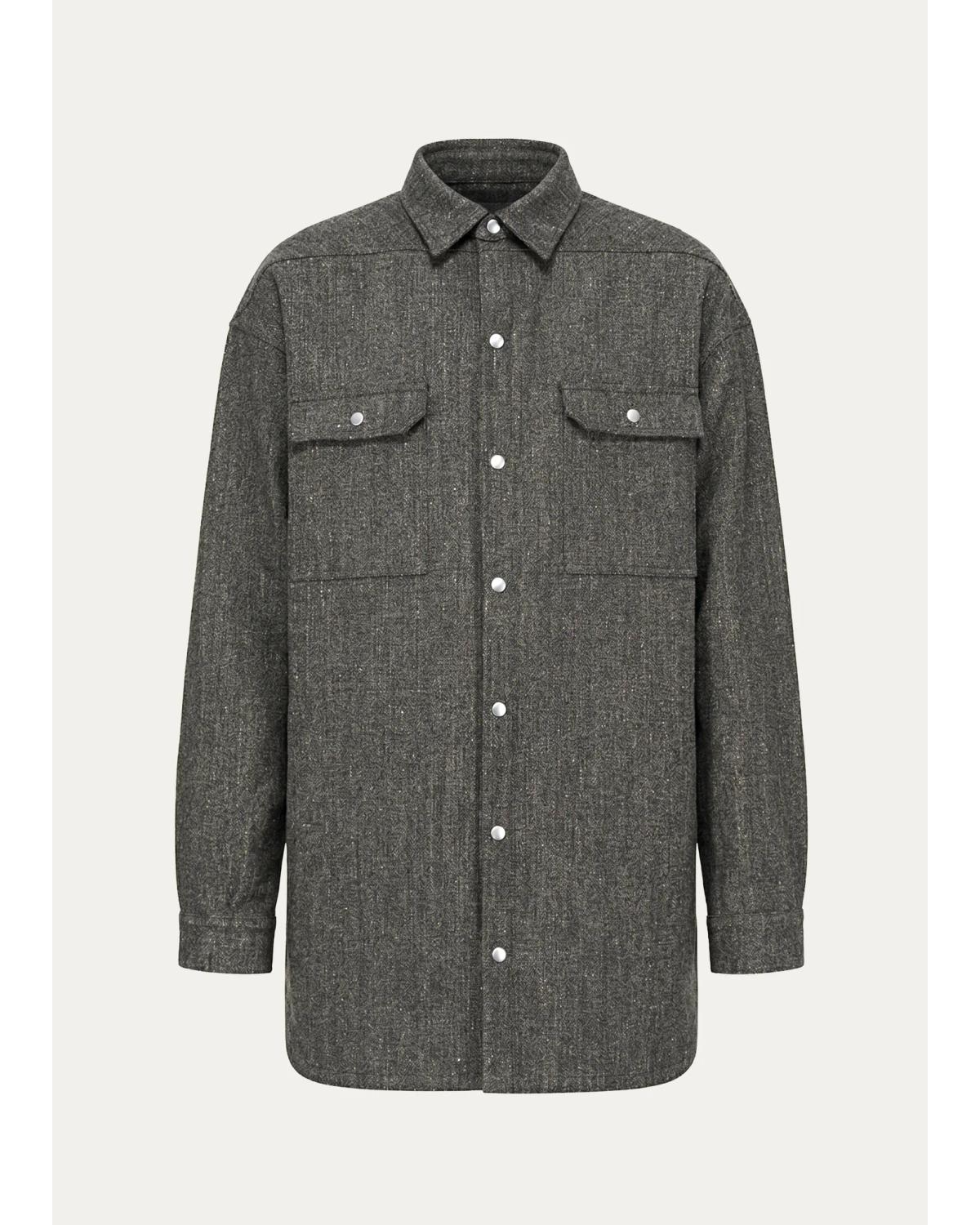 Wool-Blend Tweed Oversized Outershirt