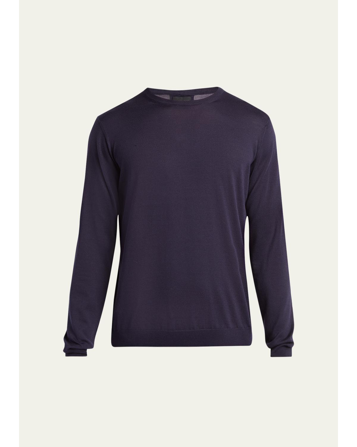 Men'S Silk And Cotton Crewneck Sweater