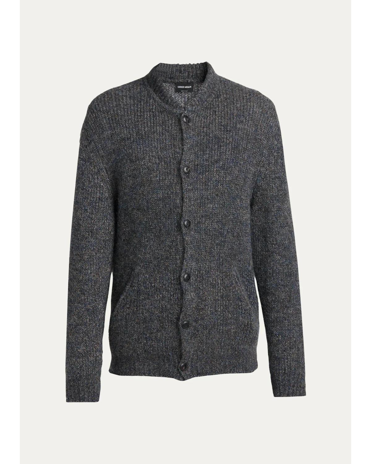 Men'S Rib-Knit Mohair-Blend Cardigan