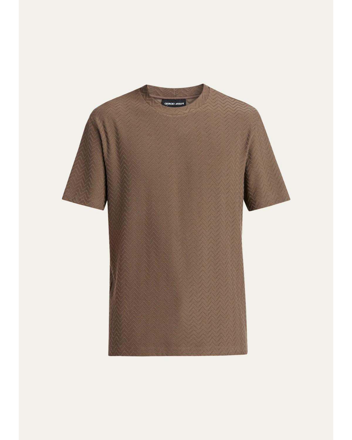 Men'S Wool Textured Chevron Crewneck T-Shirt