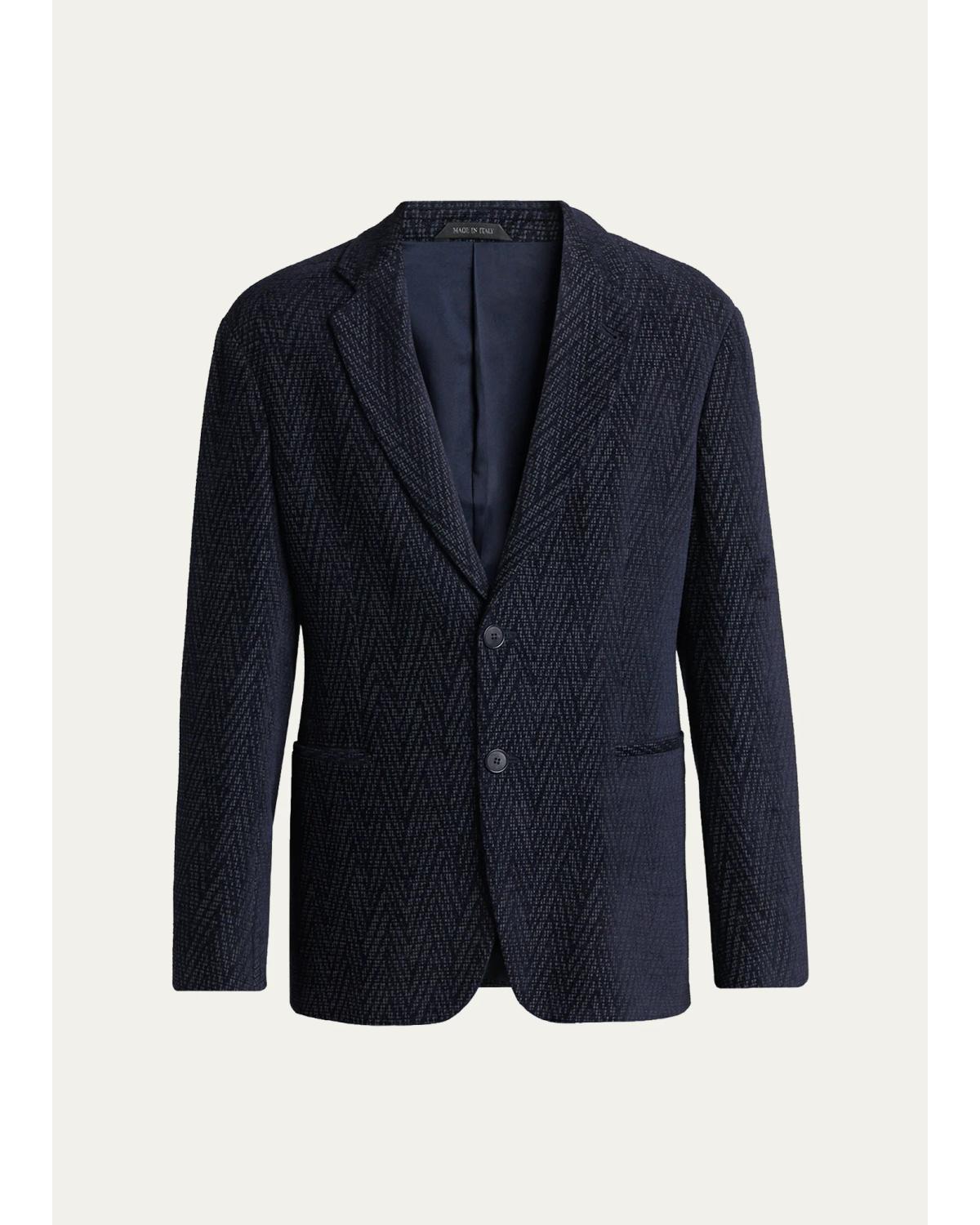 Men'S Chevron Jacquard Single-Breasted Sport Coat