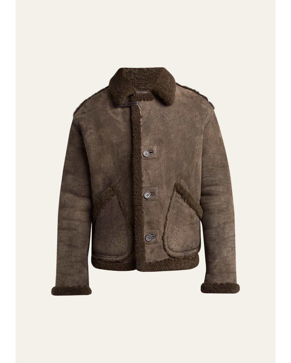 Men'S Shearling-Trimmed Jacket