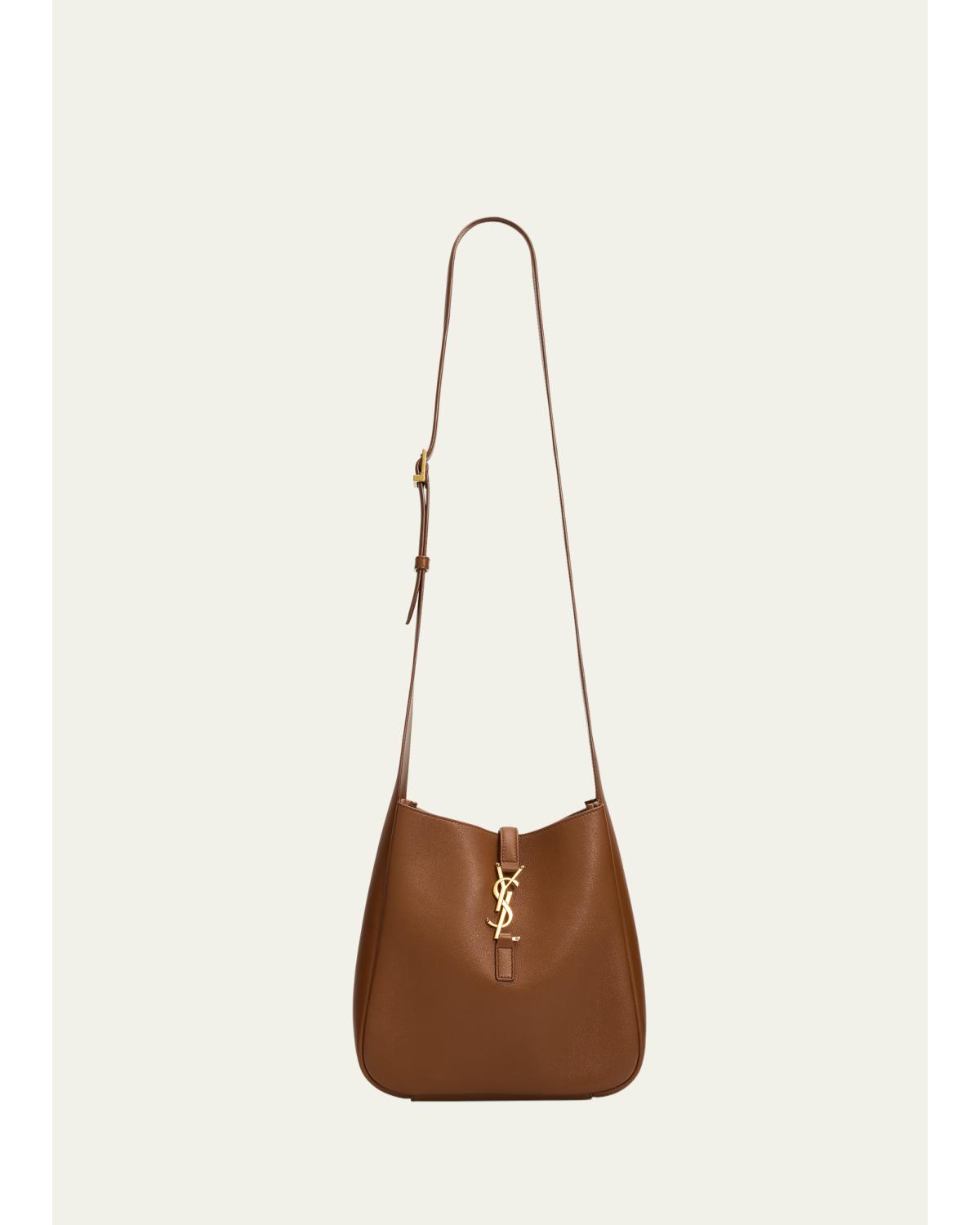 Saint Laurent Le 5 À 7 Small Leather Crossbody Bag In Brown